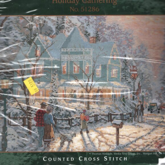 Candamar Designs Counted Cross Stitch Thomas Kinkade Holiday Gathering Unopened - Picture 2 of 3